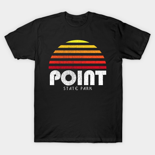 Point State Park Pittsburgh Retro Sunset T-Shirt by PodDesignShop